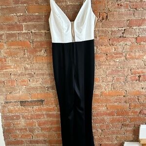 Allen Schwartz formal black white jumpsuit